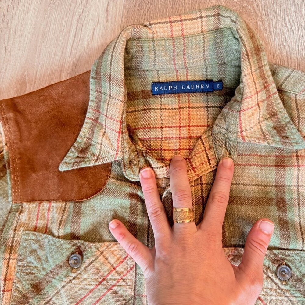 Women's Vintage Ralph Lauren Plaid Long Sleeve Hunting Shirt - Size 6 (small) - Picture 2 of 12